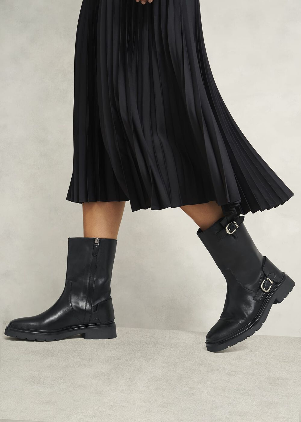 Kassandra Biker Boots, Black, hi-res