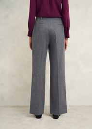 Elsie Wool Blend Wide Pants, Grey, hi-res