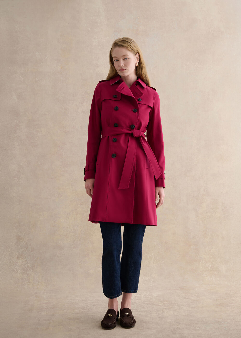 Petite Skylar Shower Resistant Trench Coat, Beetroot Pink, hi-res