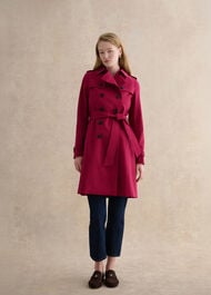 Petite Skylar Shower Resistant Trench Coat, Beetroot Pink, hi-res