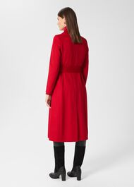 Olivia Wool Wrap Coat, Red, hi-res