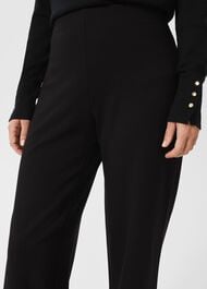 Petite Pippa Jersey Wide Leg Trousers, Black, hi-res