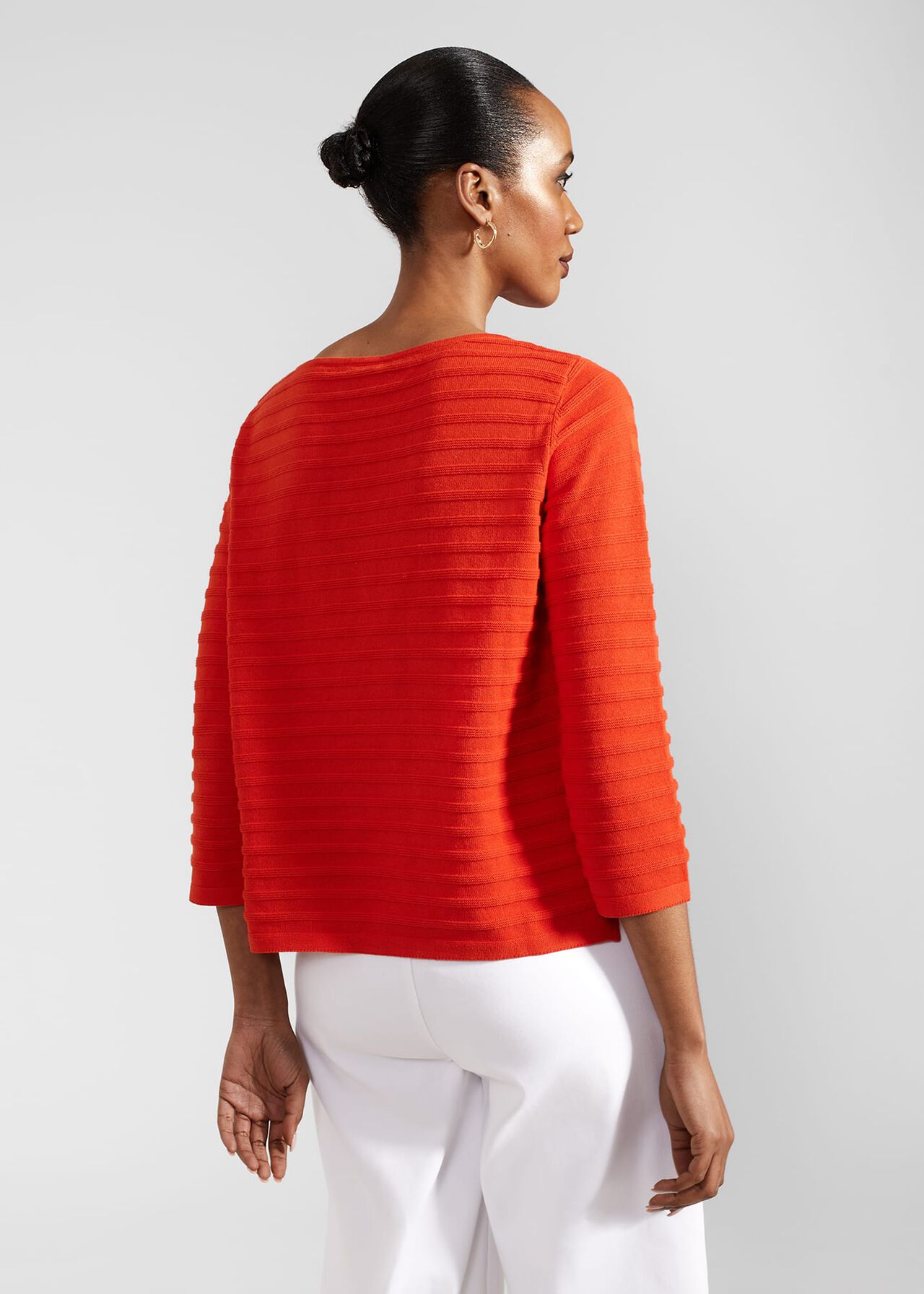 Nellie Cotton Sweater, Hibiscus Red, hi-res
