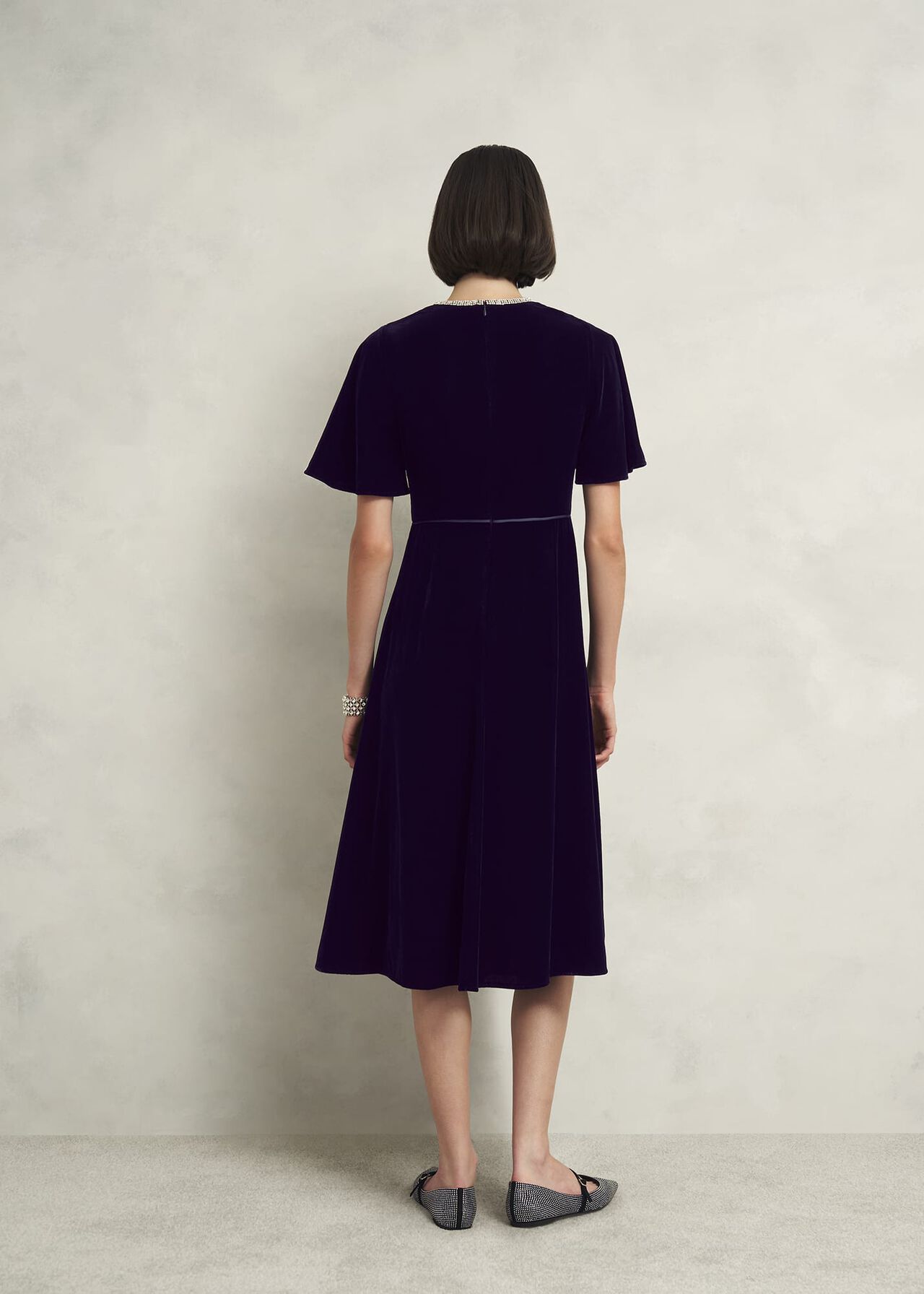 Petite Catalina Velvet Dress, Midnight Navy, hi-res