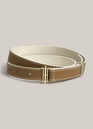 Nala Leather Skinny Belt, Tan Ivory, hi-res