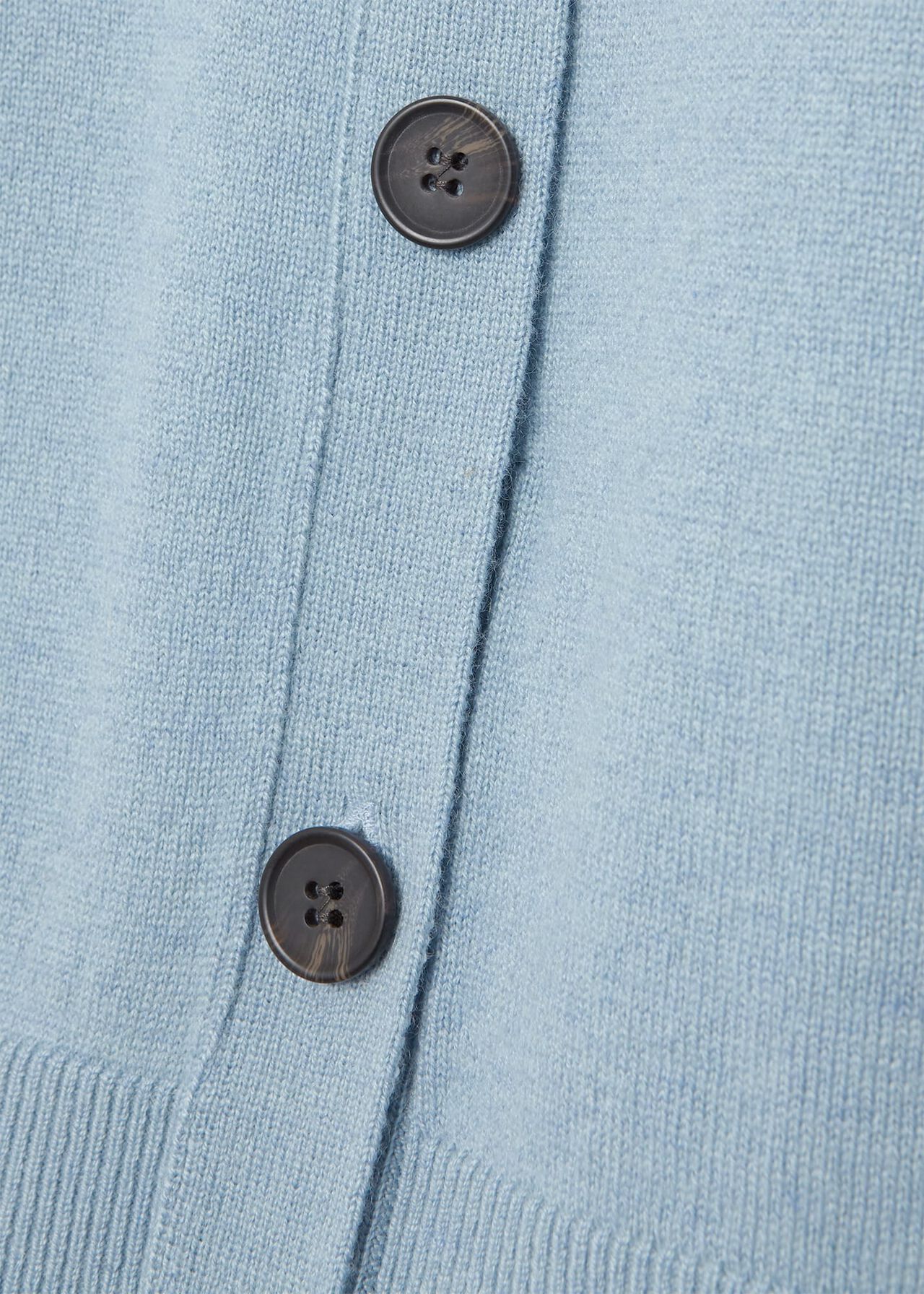 Lydia Button Jumper With Cashmere, Dusky Blue, hi-res