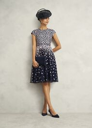 Petite Betty Embroidered Dress, Midnight Pink, hi-res