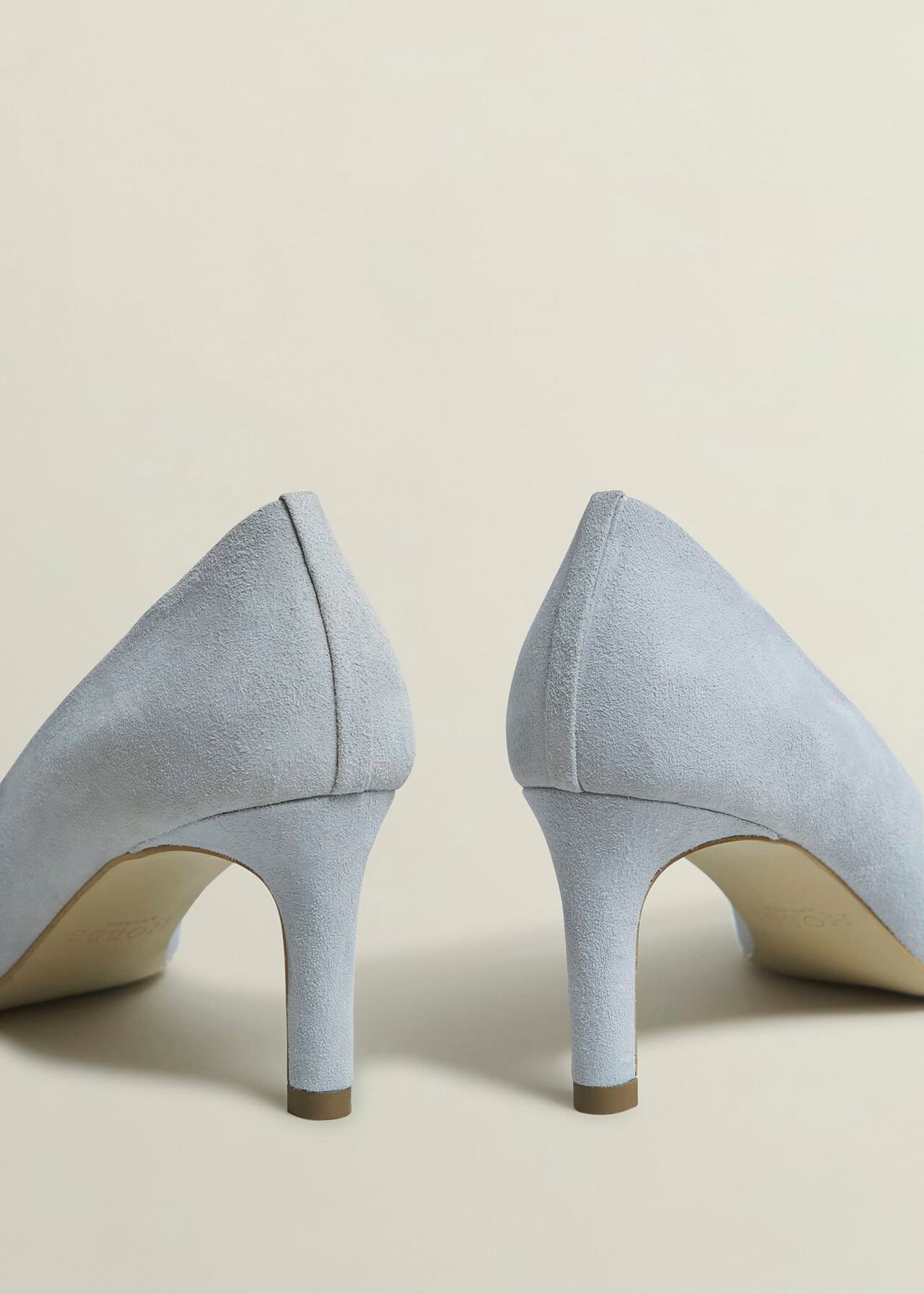 Lizzie Suede Court Shoes, Pale Blue, hi-res
