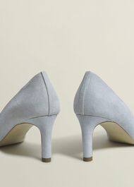 Lizzie Suede Court Shoes, Pale Blue, hi-res