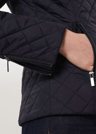 Carys Quilted Jacket, Navy, hi-res