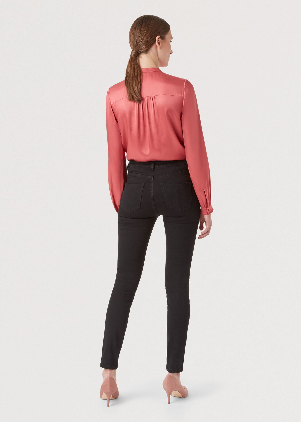 Esther Satin Blouse, Pink, hi-res