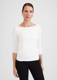 Sonya Plain Top, Ivory, hi-res