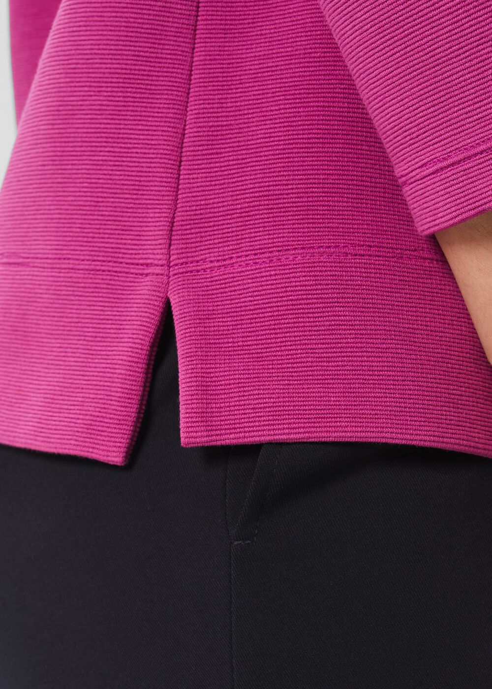 Betsy Textured Top With Cotton , Magenta Pink, hi-res