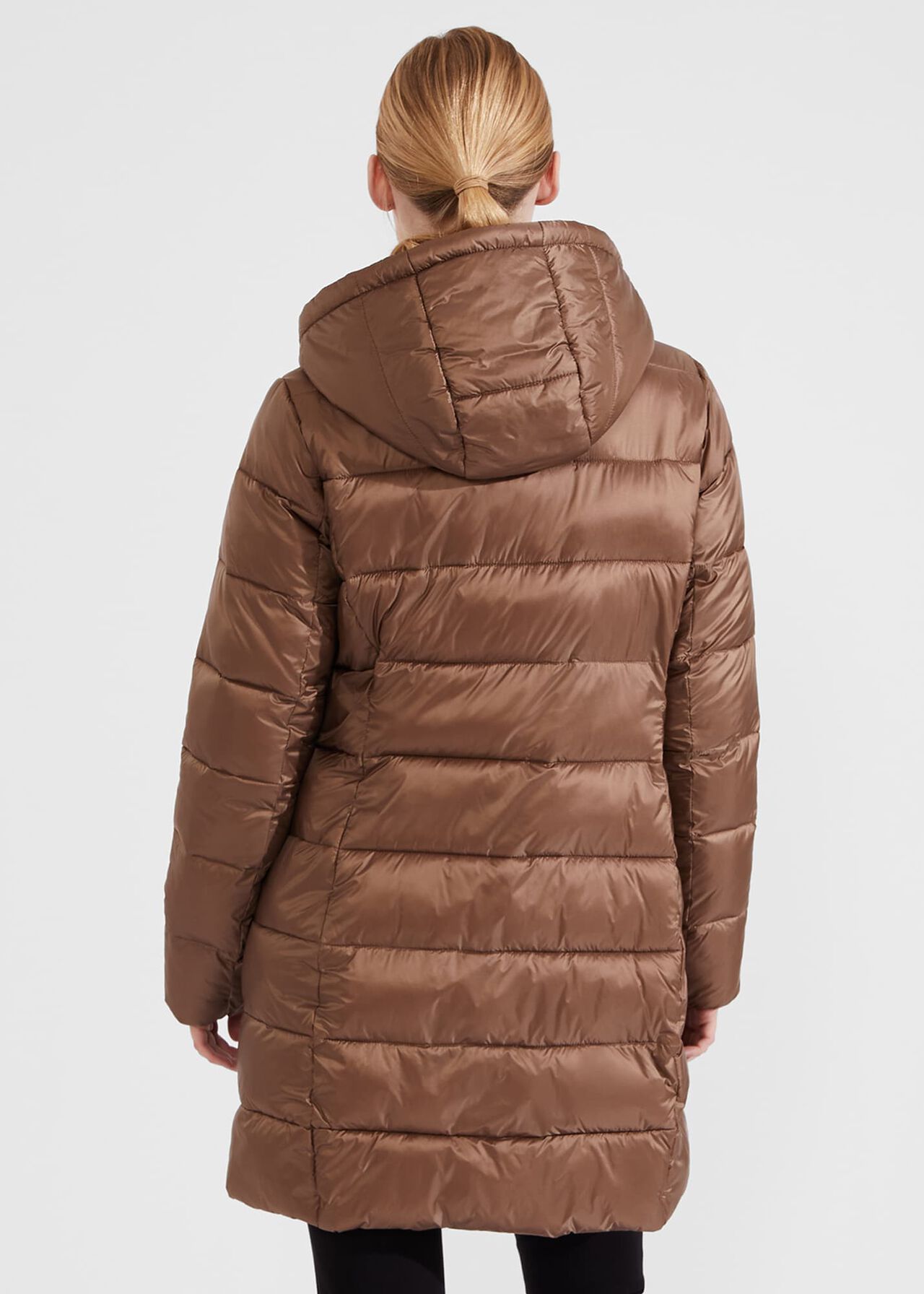 Petite Joelle Hooded Puffer, Mink, hi-res