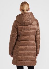 Petite Joelle Hooded Puffer, Mink, hi-res
