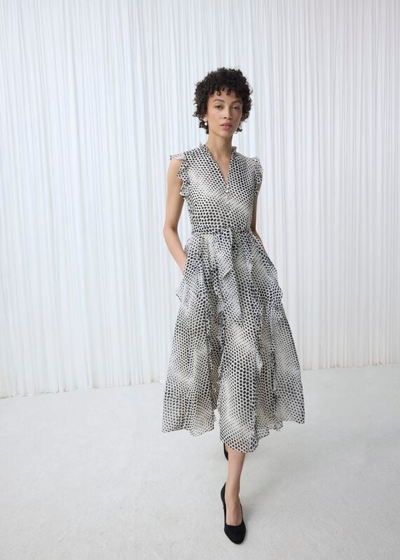 Nina Ruffle Midi Dress
