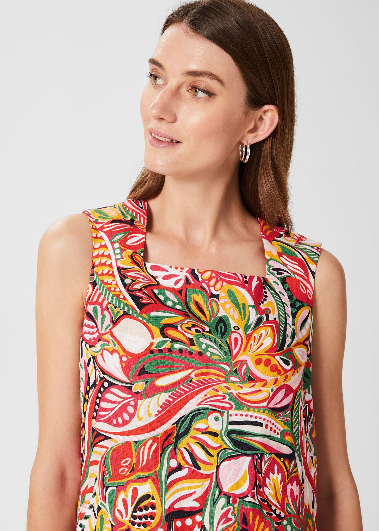 Catriona Linen Sleeveless Top , Multi, hi-res