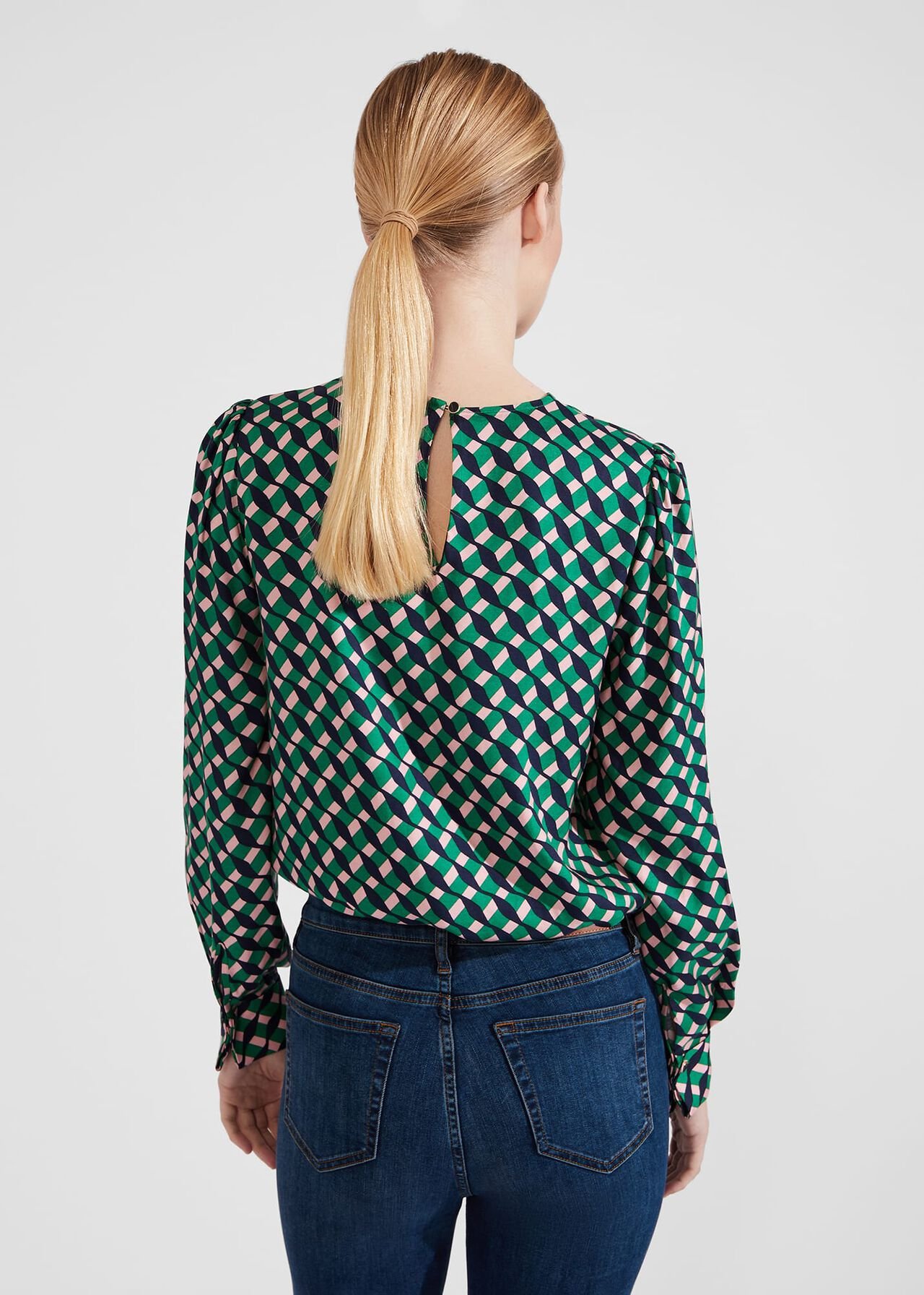 Melody Blouse, Green Multi, hi-res