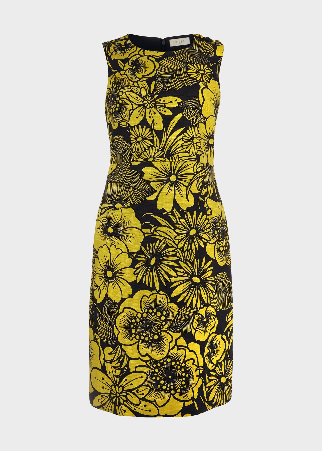 Carine Floral Shift Dress, Chartreuse Navy, hi-res