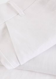 Petite Lynn Linen Trousers, White, hi-res