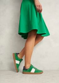 Etta Suede Trainers, Green Multi, hi-res