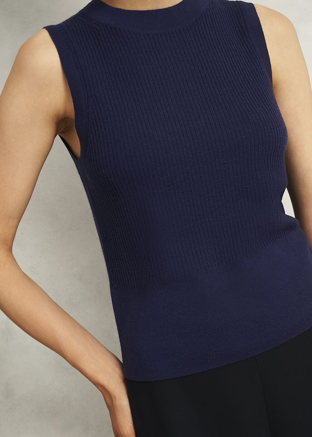 Yasmin Knitted Tank Top, True Navy, hi-res
