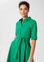 Tyra Belted Dress, Amazon Green, hi-res