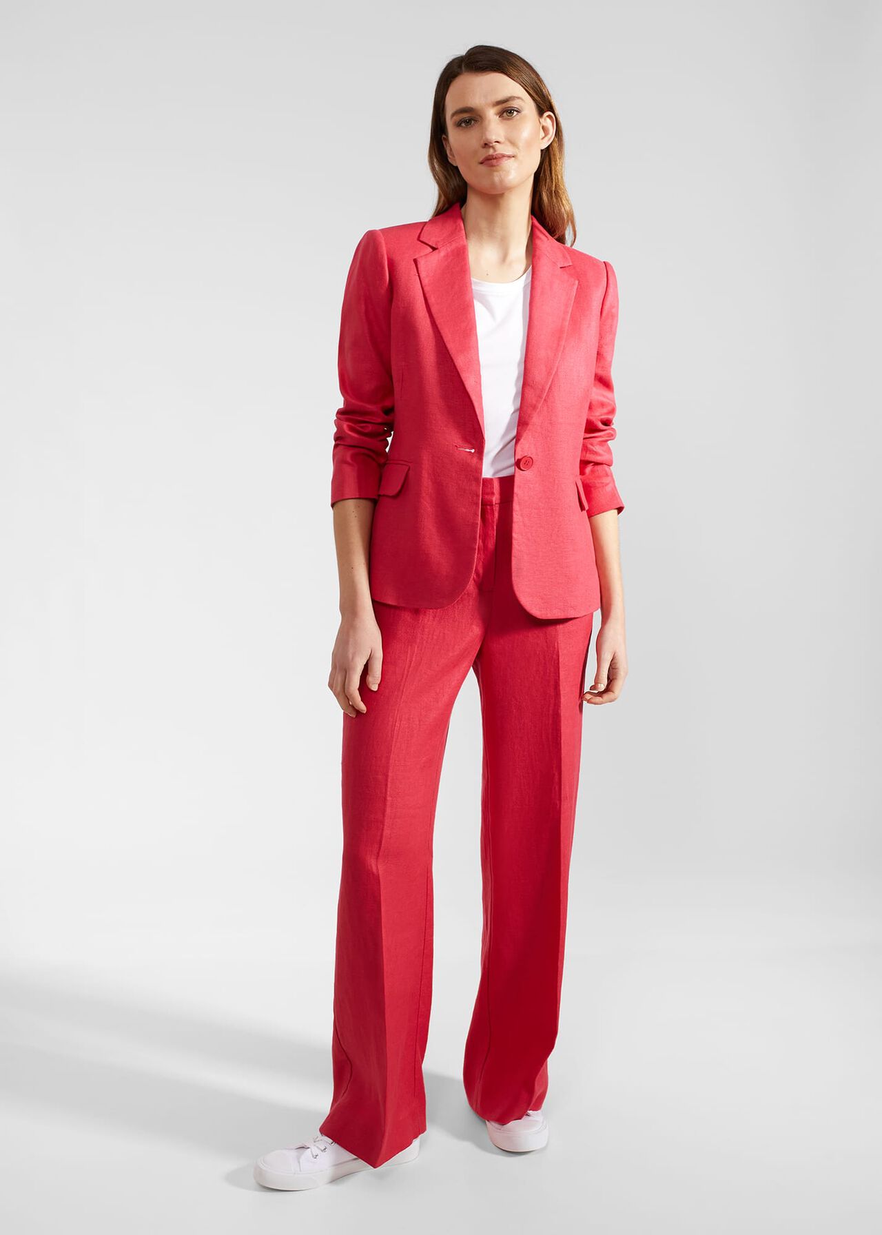 Mirabel Linen Jacket, Raspberry Pink, hi-res