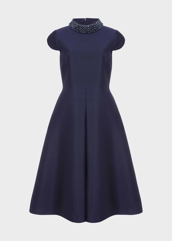 Christie Silk Wool Beaded Dress