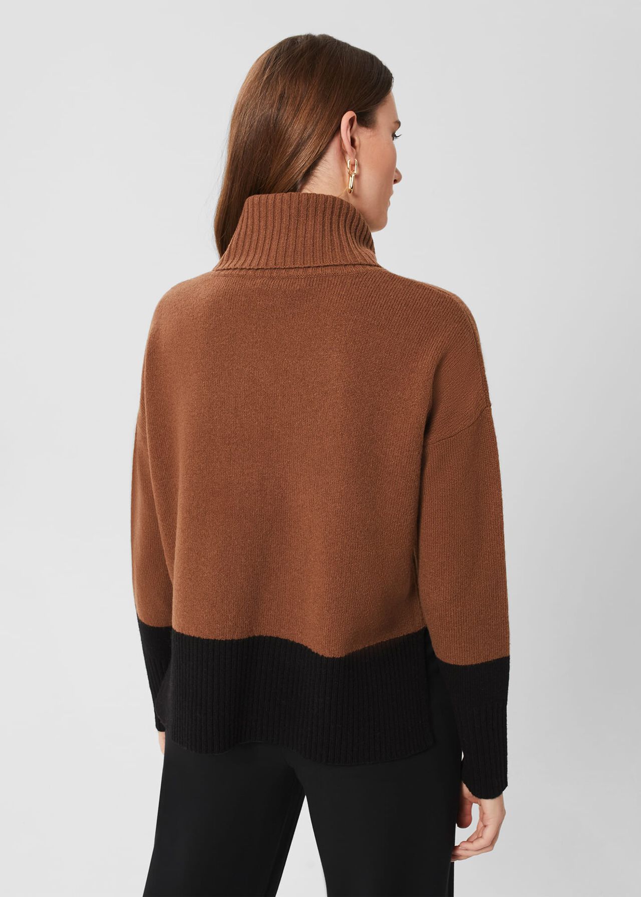 Melodie Merino Wool Sweater, Toffee Black, hi-res