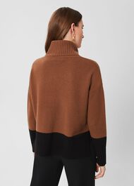 Melodie Merino Wool Jumper, Toffee Black, hi-res