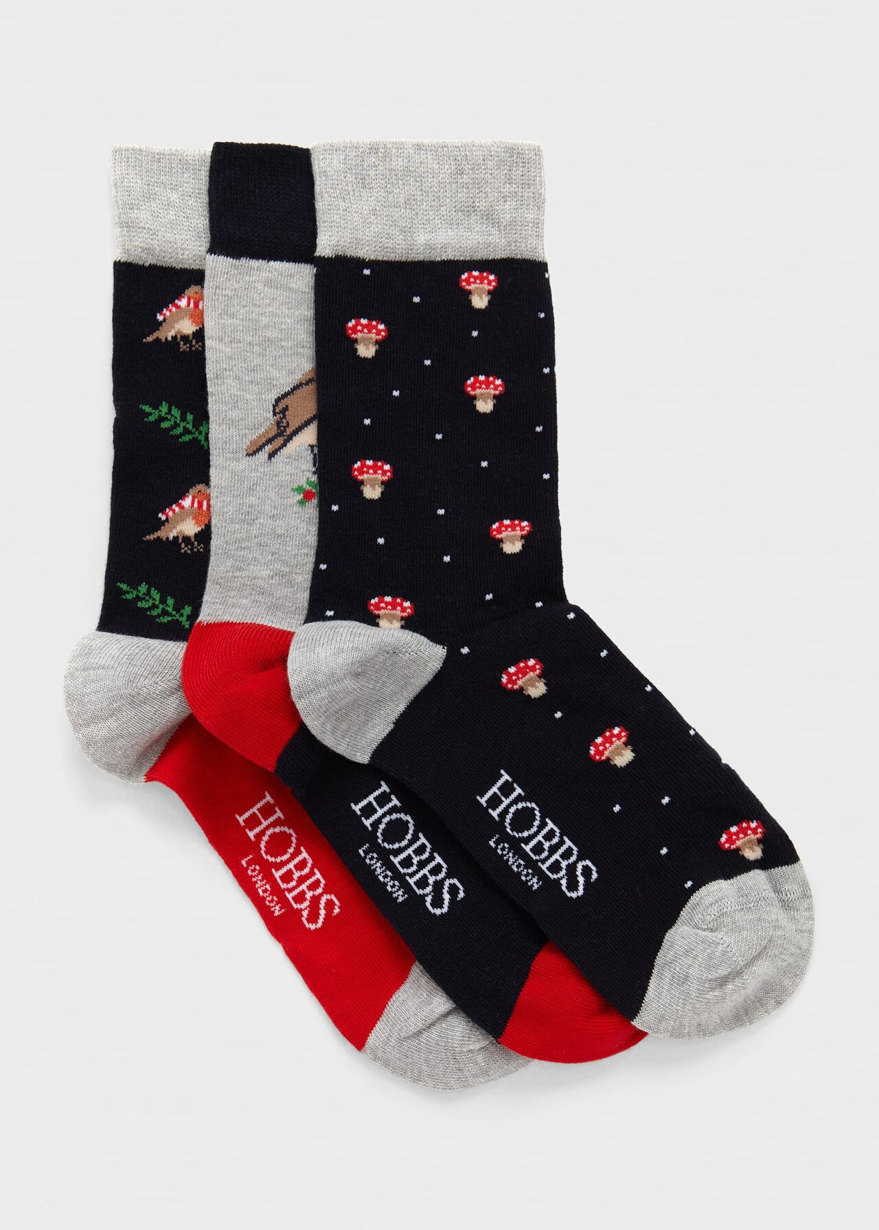 Winter Robin Sock Set, Navy Multi, hi-res