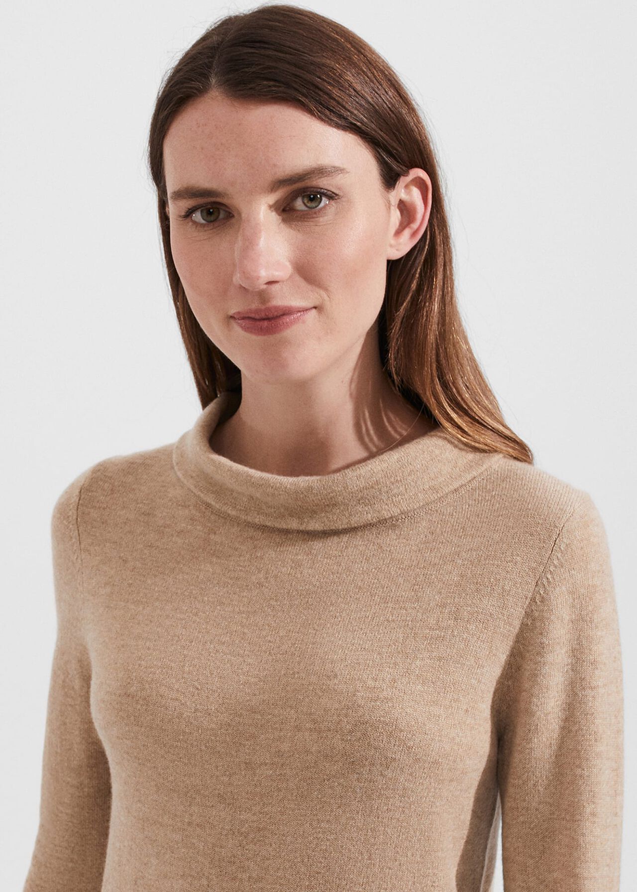 Audrey Wool Cashmere Sweater, Oatmeal, hi-res