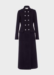 Petite Iris Italian Wool Maxi Coat, Navy, hi-res