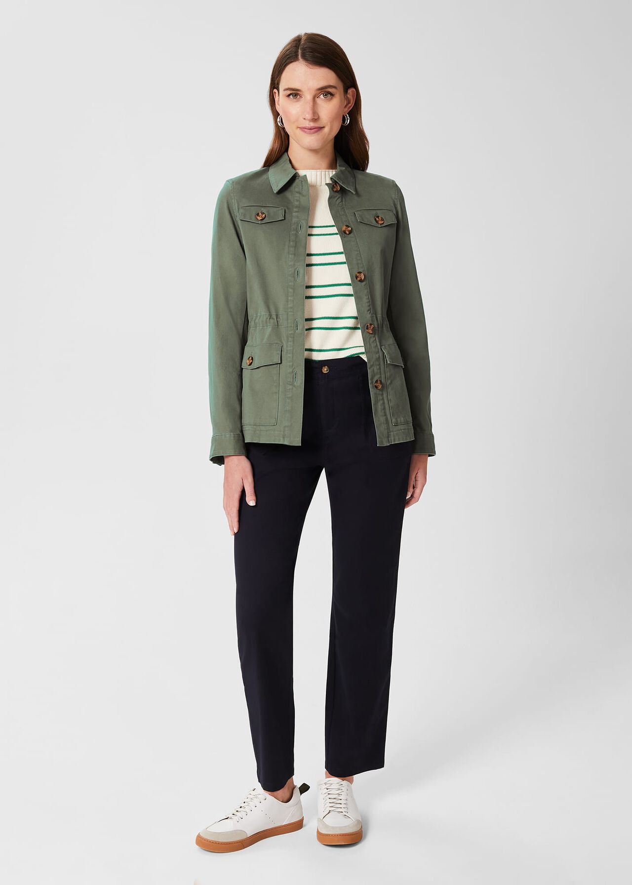 Macy Cotton Blend Jacket, Khaki, hi-res