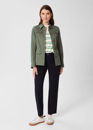Macy Cotton Blend Jacket, Khaki, hi-res