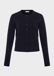 Michelle Cotton Cardigan , Navy, hi-res