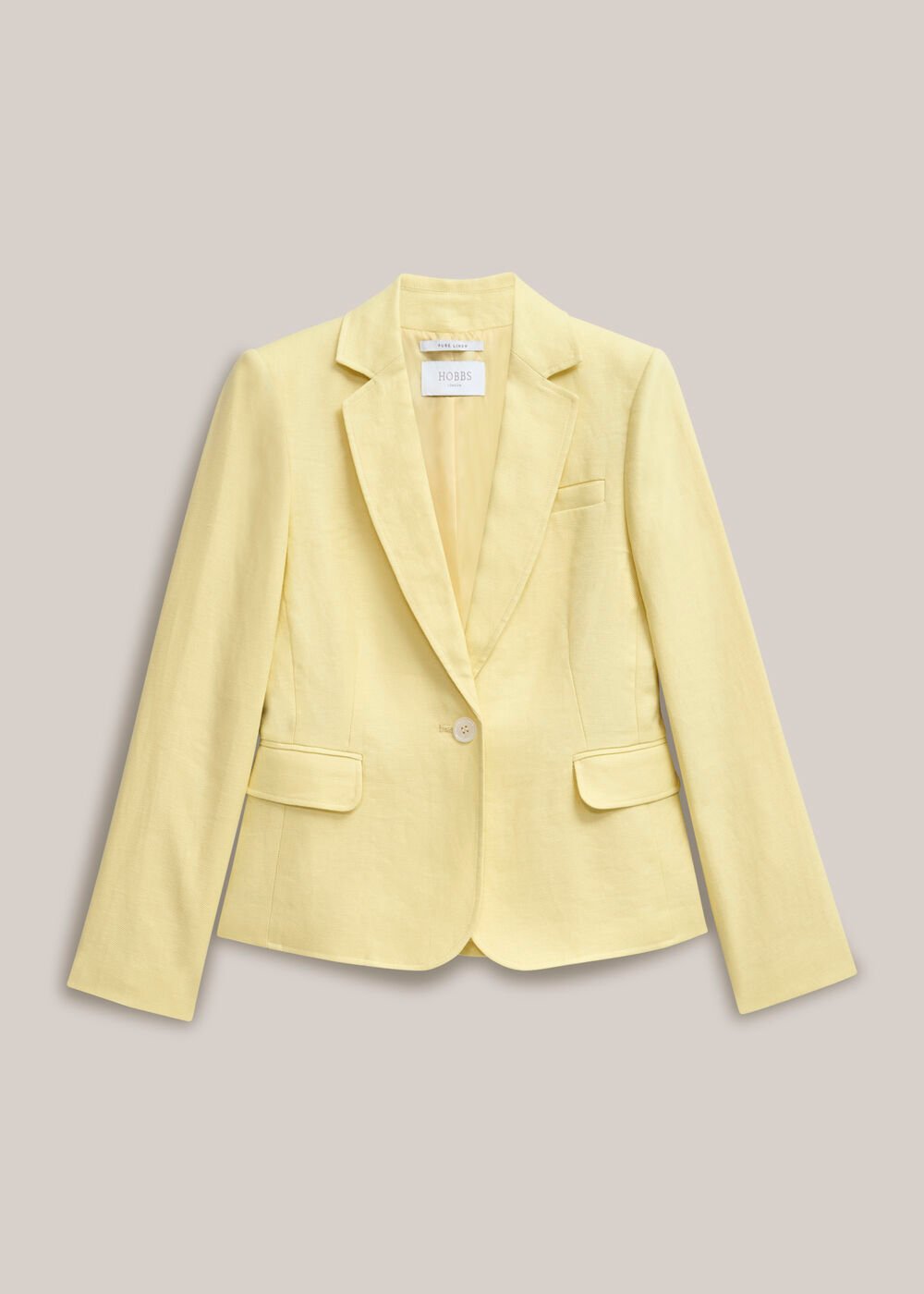 Petite Adalee Linen Jacket, Soft Yellow, hi-res