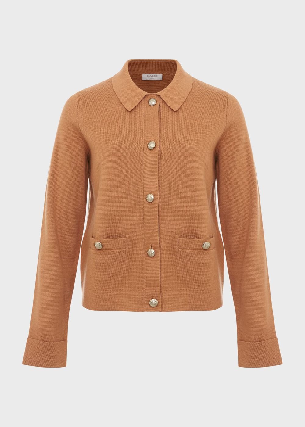 Mora Cotton Wool Knitted Jacket, Classic Camel, hi-res