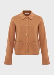 Mora Cotton Wool Knitted Jacket, Classic Camel, hi-res