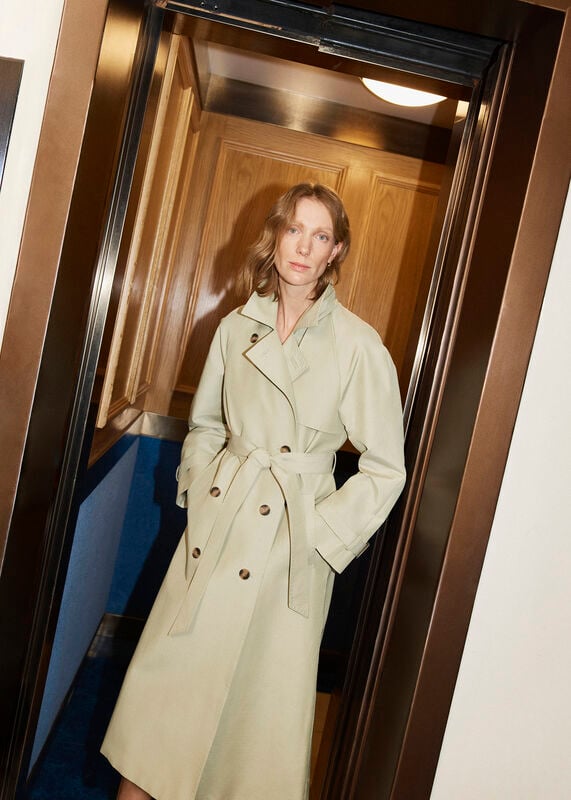 Riley Sage Green Trench Coat 