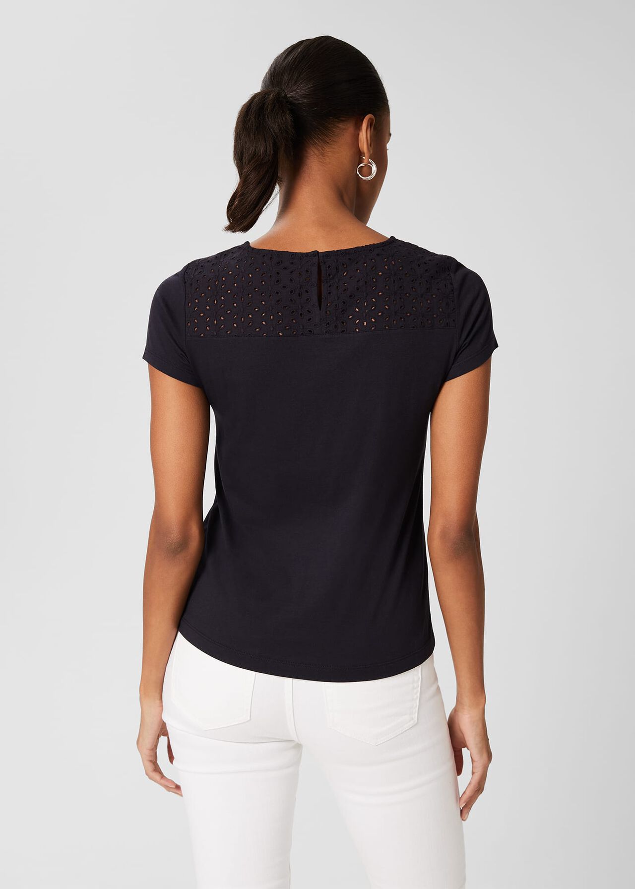 Lola Short Sleeve Top, Navy, hi-res