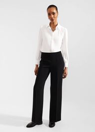 Vanessa Wide Leg Trousers, Black, hi-res