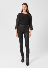 Gia Coated Skinny Jeans, Black, hi-res