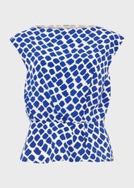 Magda Spot Blouse, Cobalt White, hi-res