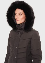 Petite Lettie Puffer Jacket With Hood, Dark Charcoal, hi-res