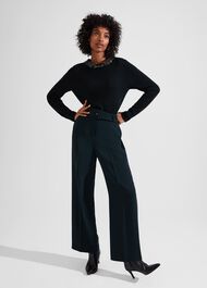 Esther Sequin Jumper With Cashmere, Forest Green, hi-res
