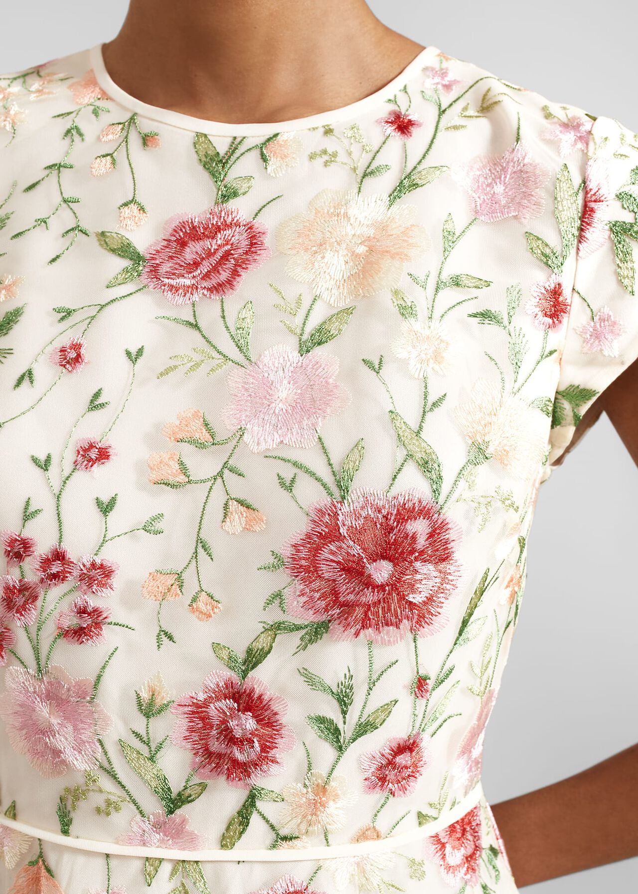 Tia Embroidered Dress, Cream Multi, hi-res