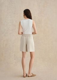 Iza Linen Shorts, Neutral, hi-res