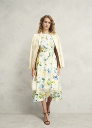 Winnie Floral Linen Dress, Ivory Multi, hi-res